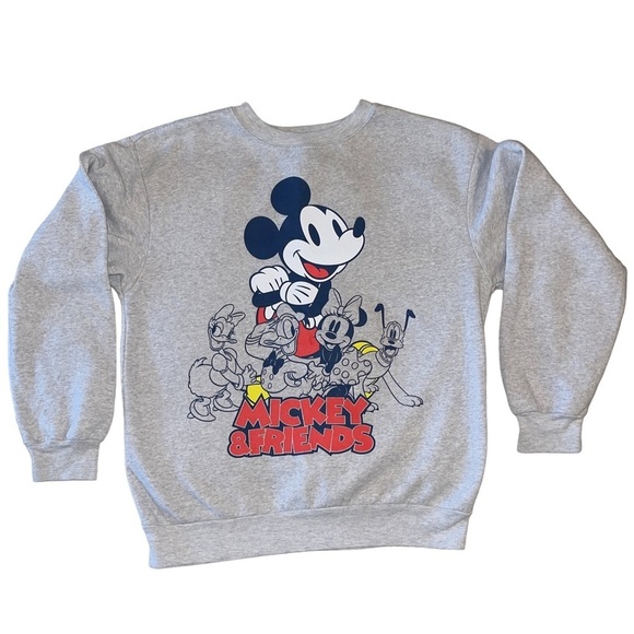DISNEY Gray Mickey and Friends Crew Neck Sweatshirt | Size Large | EUC - Picture 1 of 4
